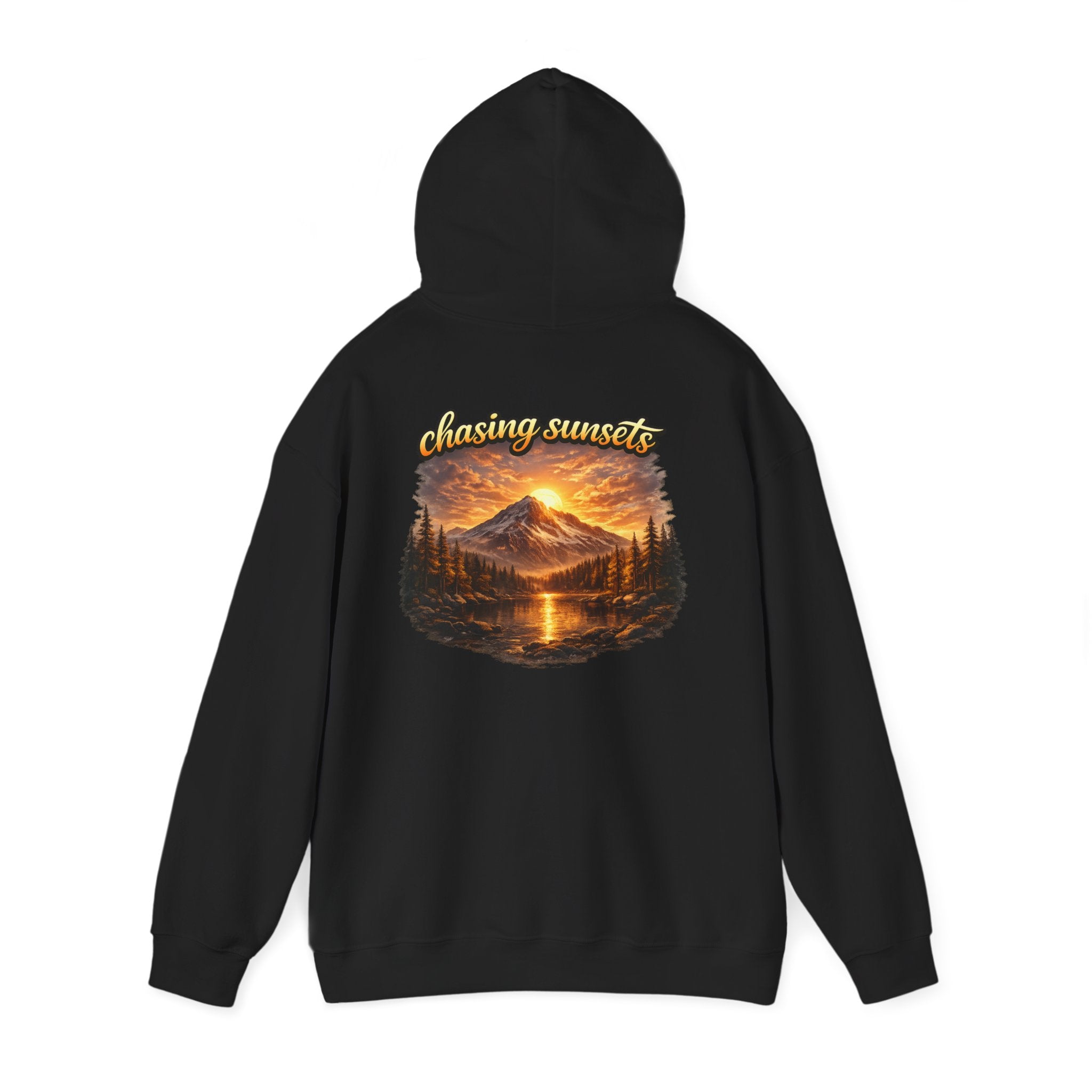Sunset Mountain Hoodie – 'Chase Sunsets' Scenic Mountain Sunset Pullover