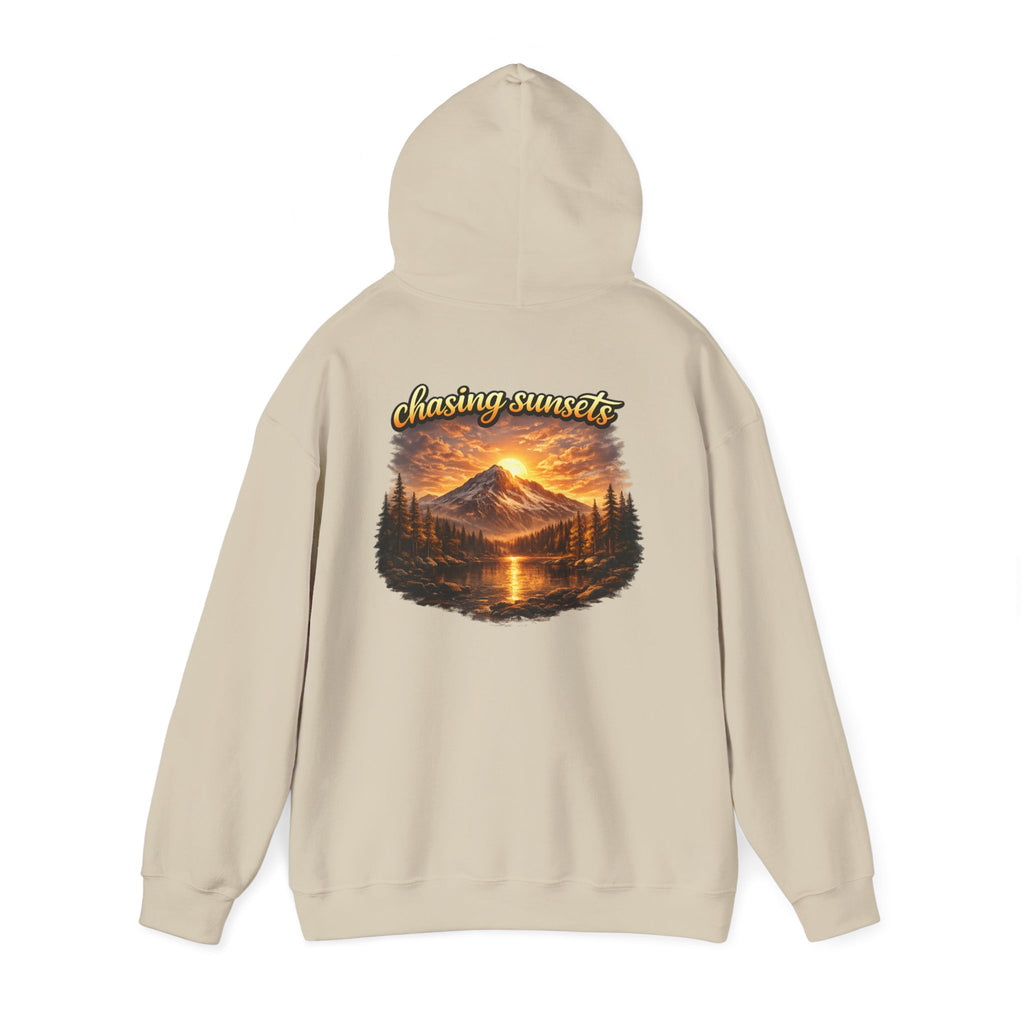 Sunset Mountain Hoodie – 'Chase Sunsets' Scenic Mountain Sunset Pullover