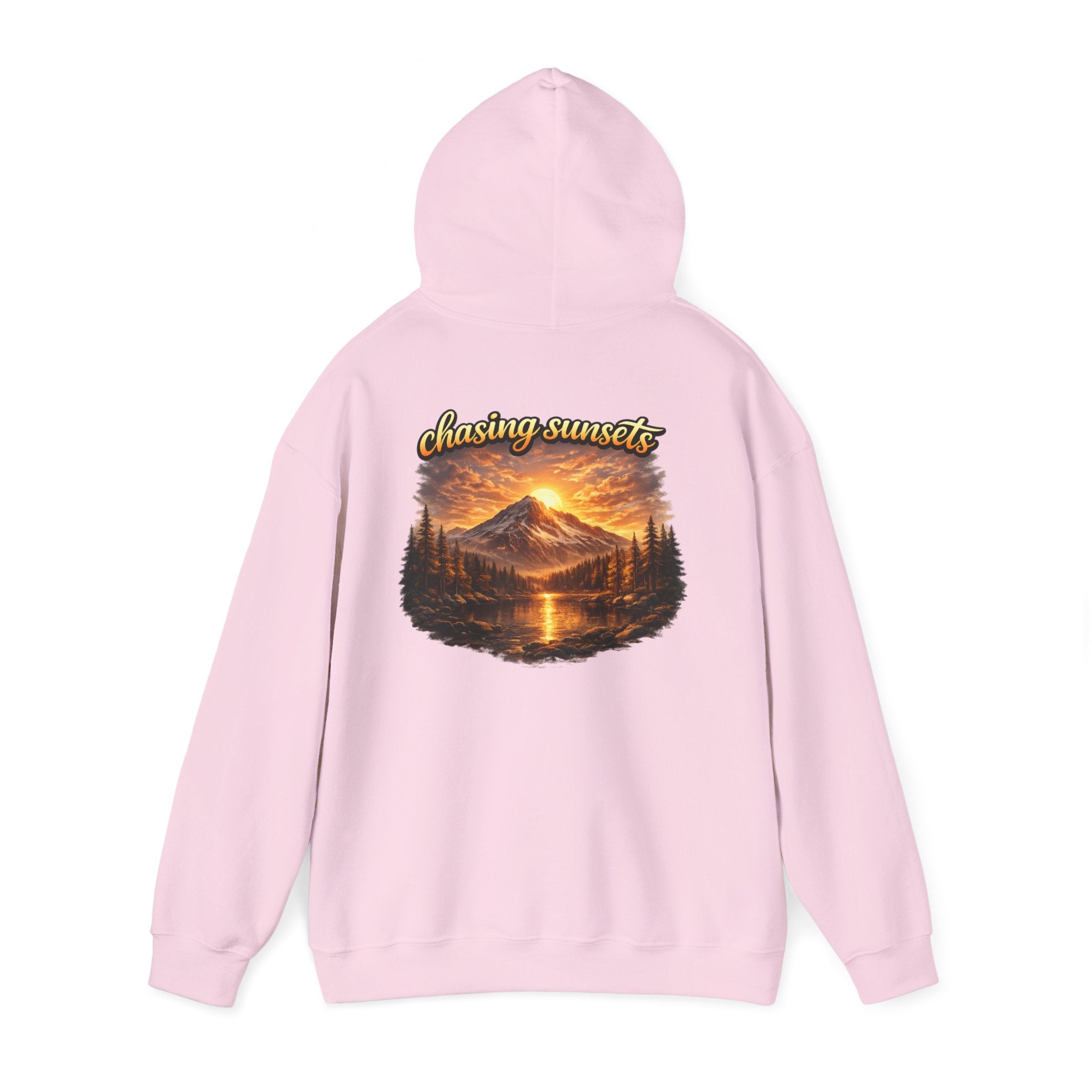 Sunset Mountain Hoodie – 'Chase Sunsets' Scenic Mountain Sunset Pullover