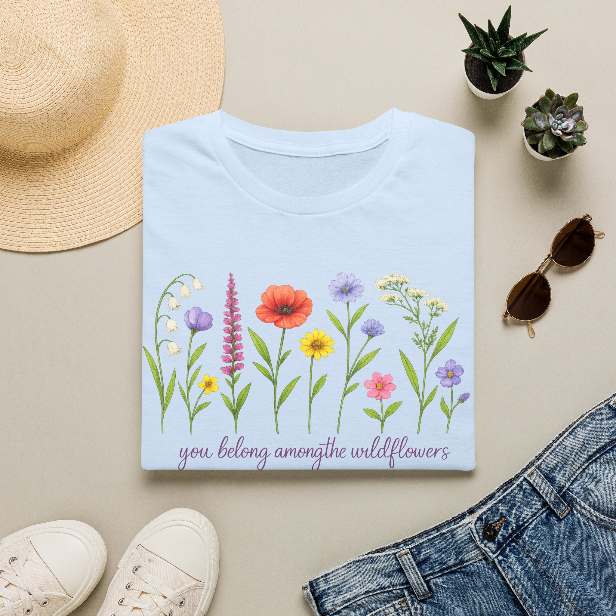 Wildflower Garden T-Shirt — "You Belong Among the Wildflowers" Floral Tee