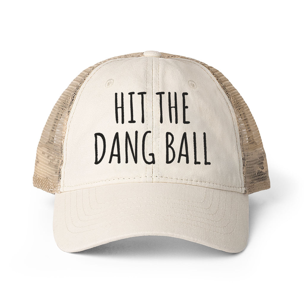 Hit the Dang Ball Women's Washed Mesh-Back Cap