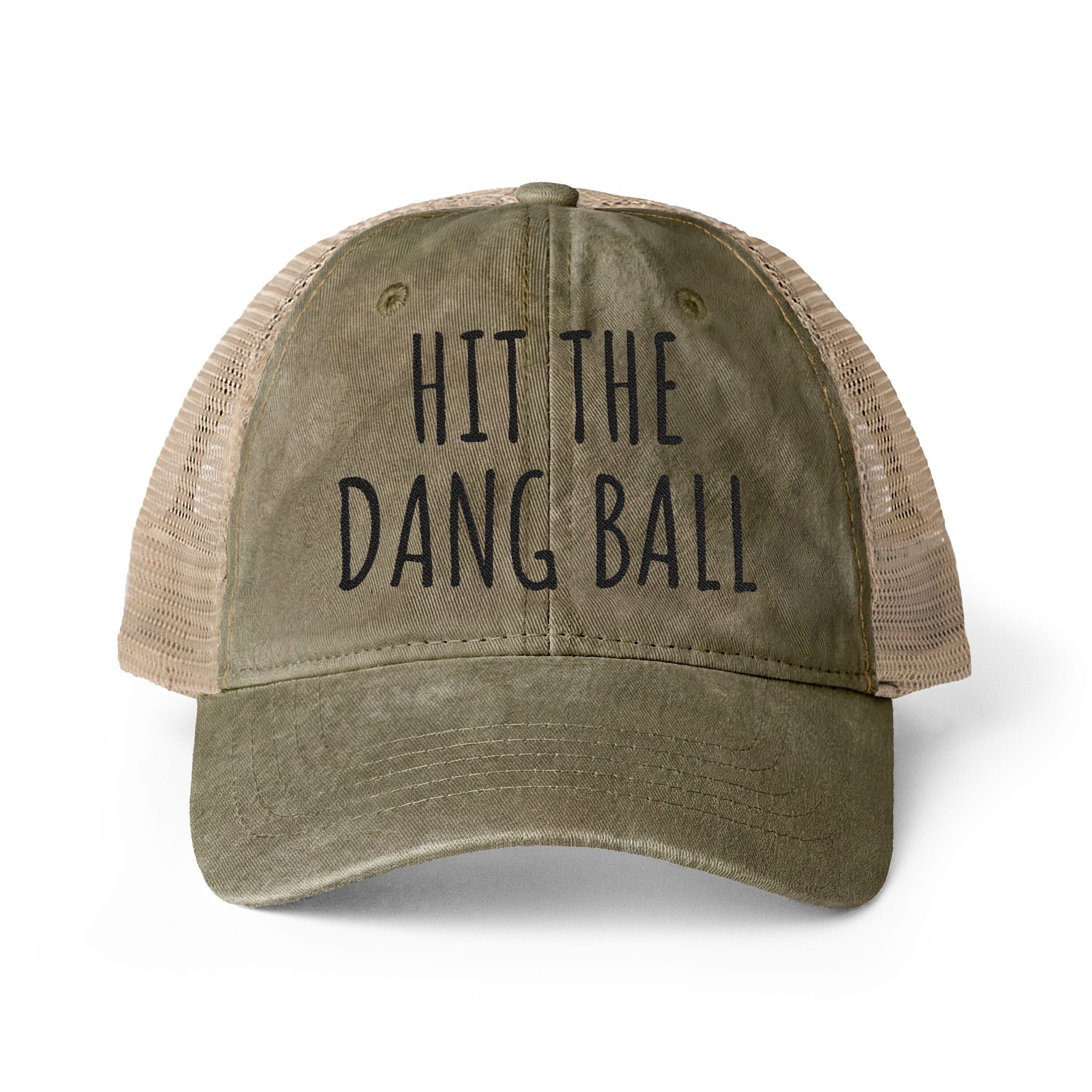 Hit the Dang Ball Women's Washed Mesh-Back Cap