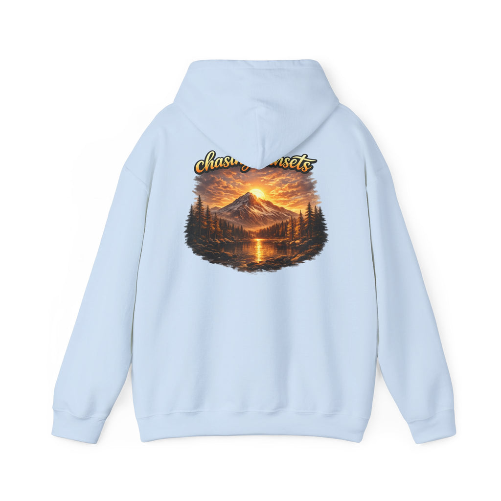 Sunset Mountain Hoodie – 'Chase Sunsets' Scenic Mountain Sunset Pullover