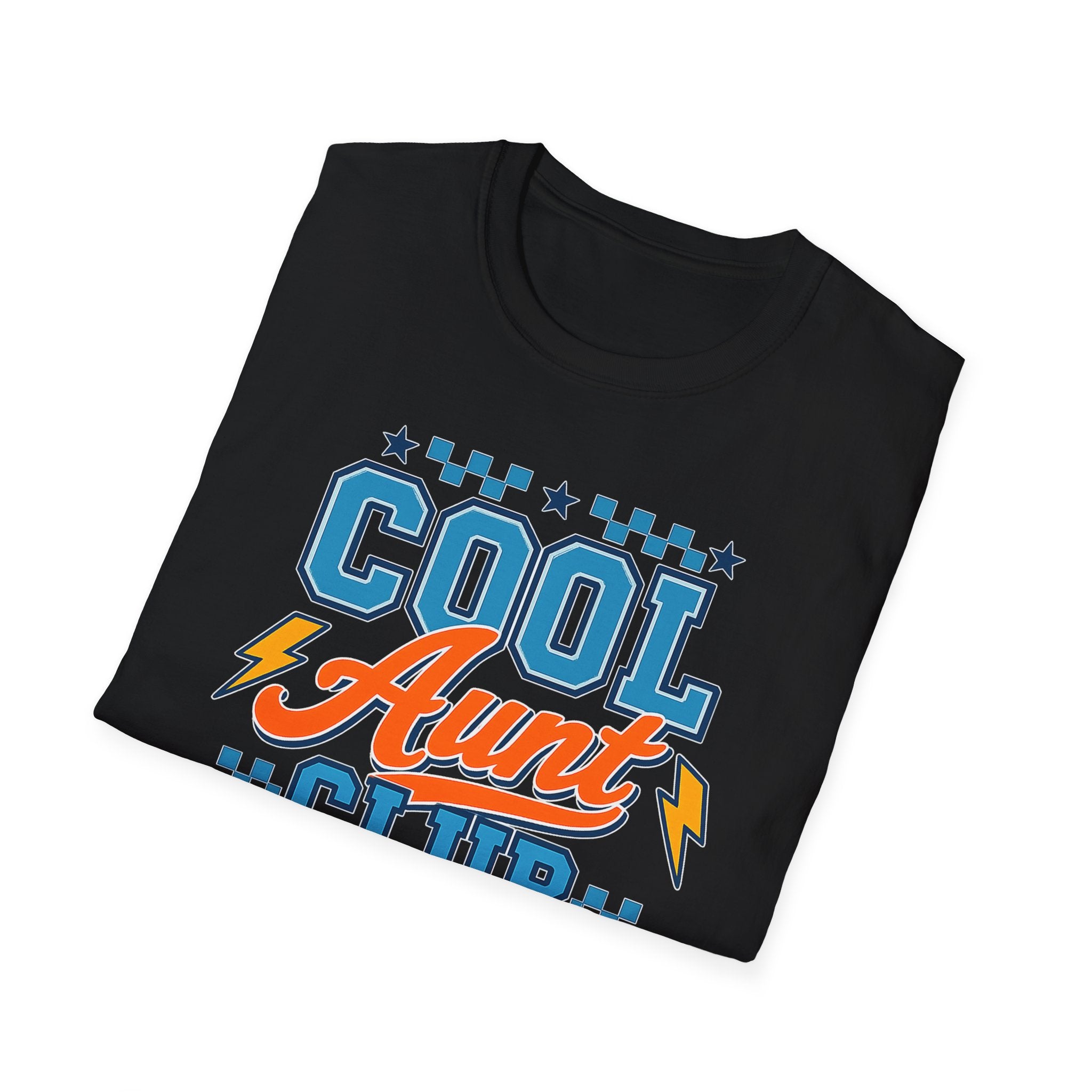 Cool Aunt Club T-Shirt | Retro Lightning Graphic