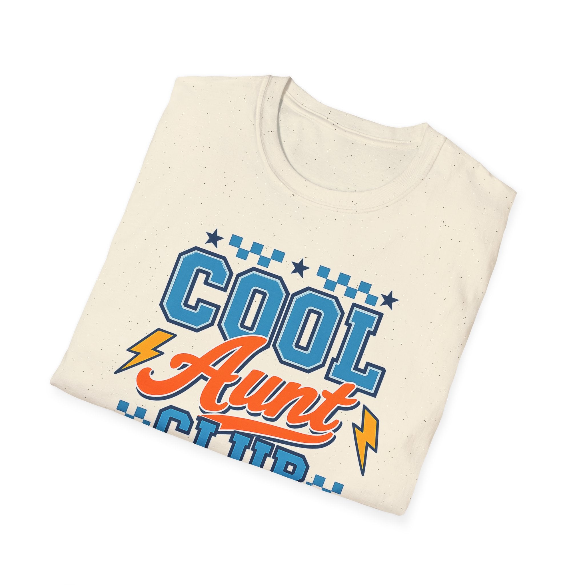 Cool Aunt Club T-Shirt | Retro Lightning Graphic