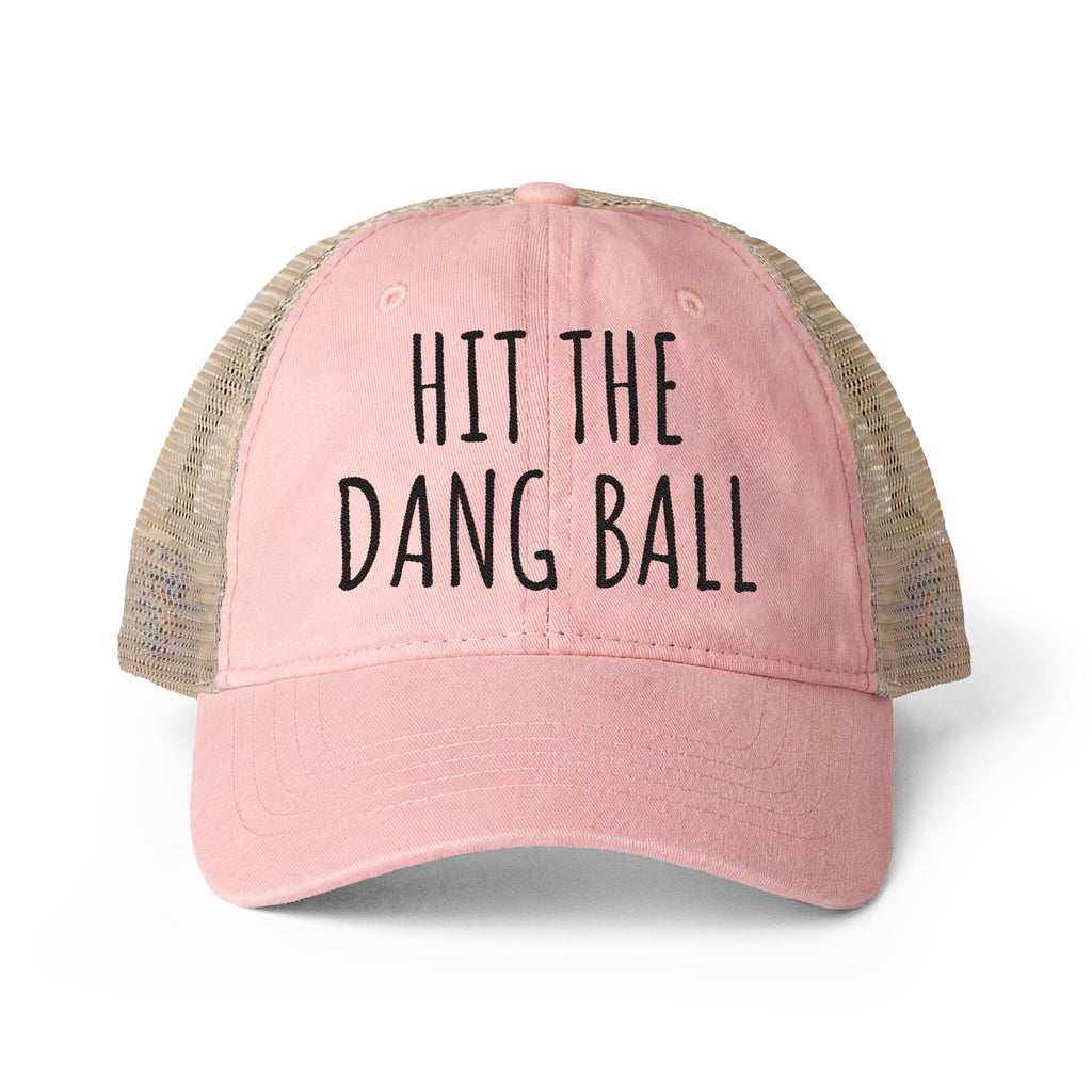 Hit the Dang Ball Women's Washed Mesh-Back Cap