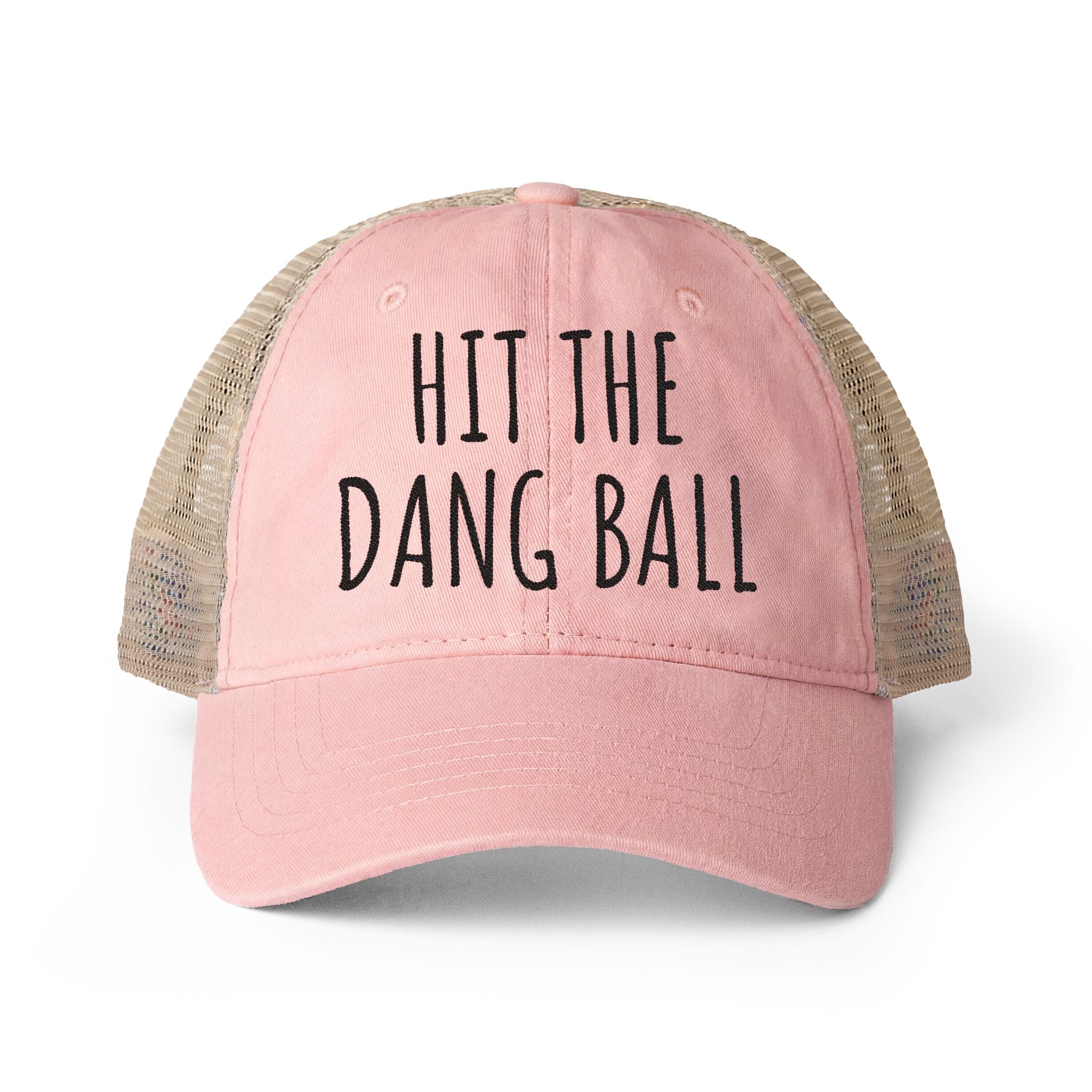 Hit the Dang Ball Women's Washed Mesh-Back Cap