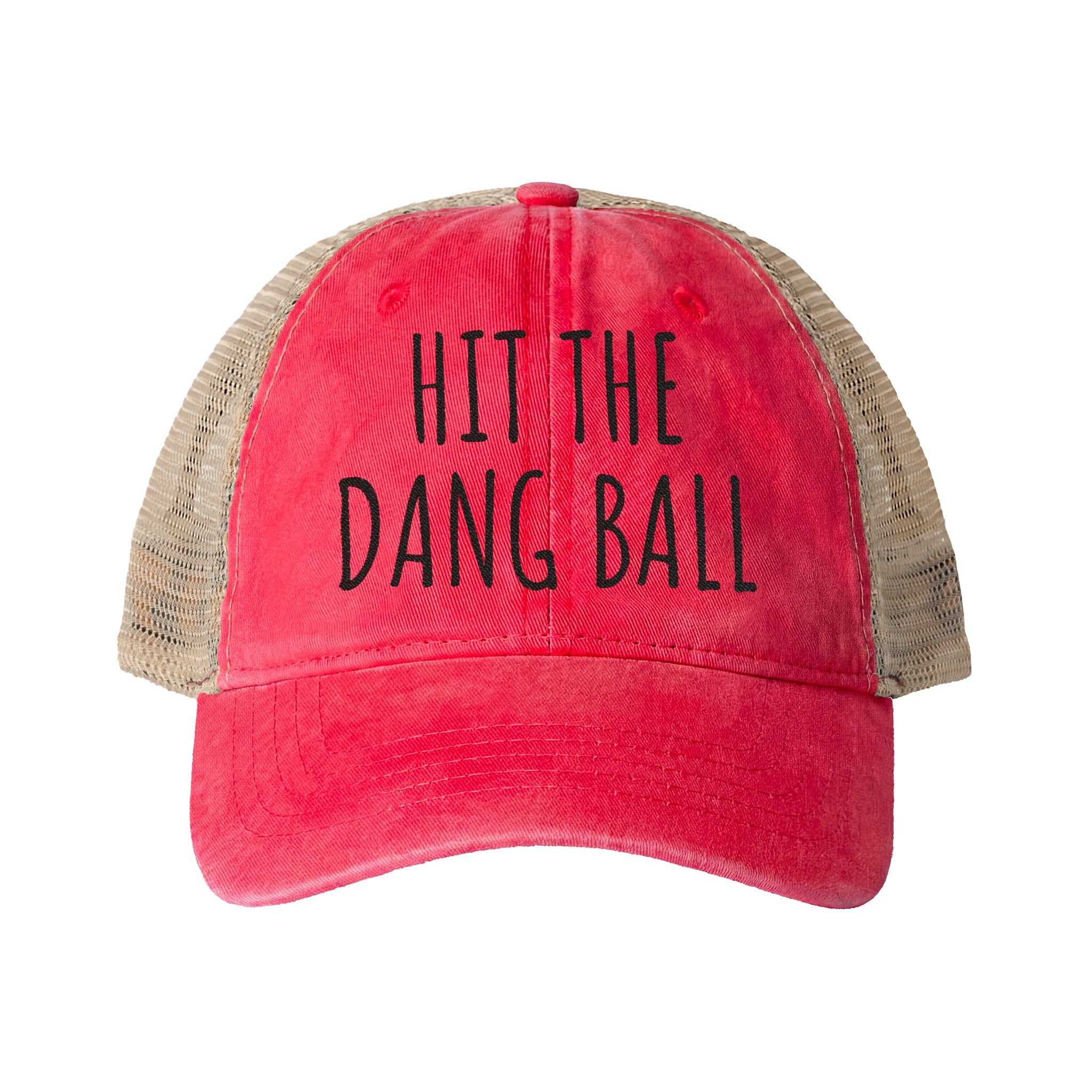 Hit the Dang Ball Women's Washed Mesh-Back Cap